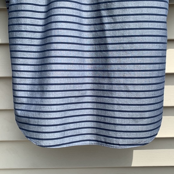NWOT NAUTICA Classic Fit Vertical Stripe Maritime Navy Short Sleeve Button Down - Picture 12 of 15